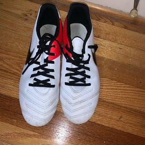 White Nike soccer cleats